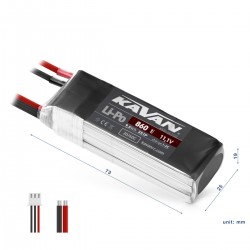 KAVAN Air Pack 860mAh 11.1V 30/60C 3S LiPo Akkumulátor – JST-XH (KAV33.7110)
