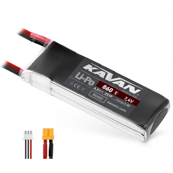 KAVAN Air Pack 860mAh 7.4V 30 60C 2S LiPo Akkumulator XT30 KAV33 7108