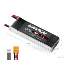 KAVAN Air Pack 1800mAh 11.1V 30/60C 3S LiPo Akkumulátor – XT60, JST-XH (KAV33.7122)