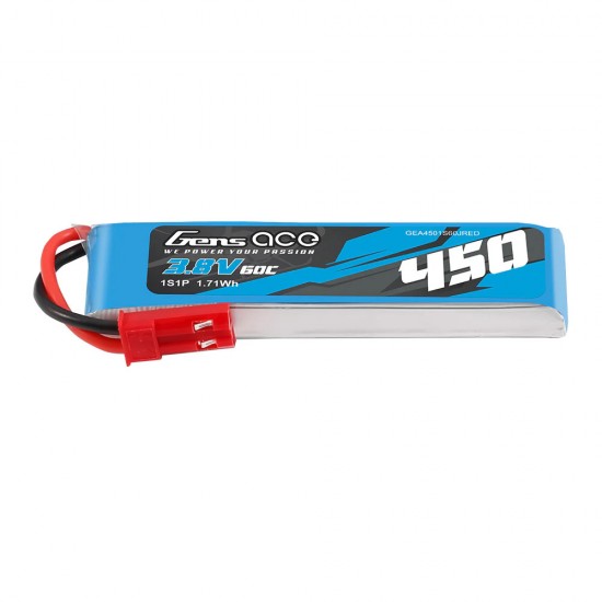 Gens ace 450mAh 1S 3.8V 60C LiHV akkumulátor JST-SYP csatlakozóval