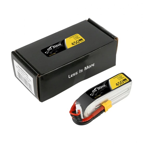 TATTU 450mAh 4S 14.8V 75C LiPo akkumulátor – XT30 csatlakozó (Hosszú)