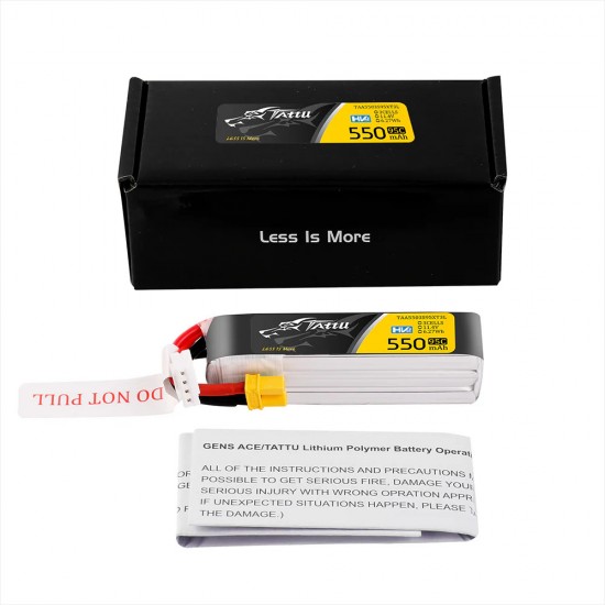 Tattu 550mAh 3S 11.4V 95C HV LiPo akkumulátor – Hosszú