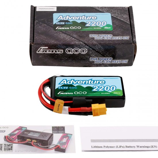 Gens Ace Adventure G-Tech 2200mAh 11.1V 60C 3S LiPo Akkumulátor XT60 GEA223S60X6SGTT Gens Ace Adventure G-Tech 2200mAh 11.1V 60C 3S LiPo Akkumulátor XT60 GEA223S60X6SGT